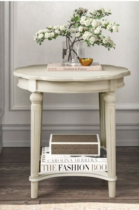 End Tables Farmhouse Living Room, Side Table Transitional, Accent Tables Bedroom, Sitting Room Side Tables, Modern Farmhouse Side Table Living Room, French Country End Tables Living Room, Circle End Table Decor, Round End Tables Living Room Farmhouse, Accent Side Table Living Room