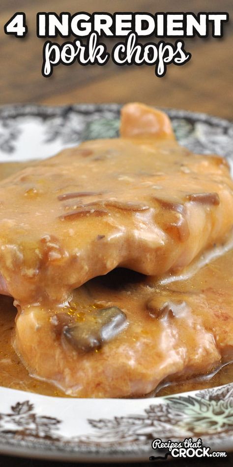 Pork Chops In Gravy, Smothered Pork Chops Recipe, Easy Baked Pork Chops, Boneless Pork Chop Recipes, Pork Crockpot Recipes, Pork Chop Recipes Crockpot, Pork Chops And Gravy, Easy Pork Chops, Pork Chop Recipes Baked