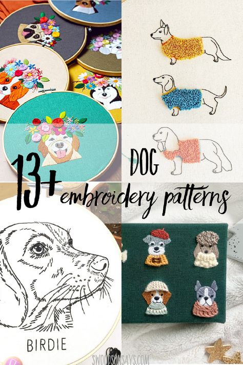 Cute Dog Embroidery, Pet Embroidery Patterns, Easy Dog Embroidery, Pet Embroidery Dogs, Miniature Embroidery Ideas, Dog Hand Embroidery Patterns, Dog Embroidery Designs By Hand, Dog Hand Embroidery, Dachshund Embroidery Pattern