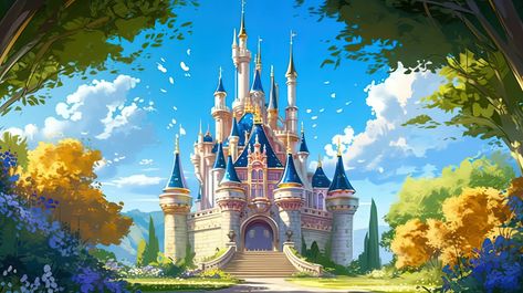 Cinderella Background Landscape, Snow White Castle Background, Disney Wallpaper Landscape, Disney Princess Castle Background, Aurora Desktop Wallpaper, Disney Princess Desktop Wallpaper, Disney Castle Background, Disneyland Background, Disney Castle Wallpaper