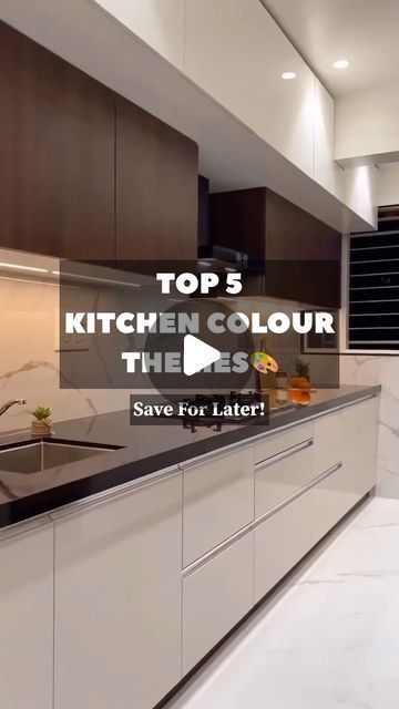 Dream home decor on Instagram: "Top 5 Kitchen colour combination that you should definitely consider for your kitchen designing!

Follow @dream_home_decor_2115 for more such content

#interior #interiordesign #kitchendesign #kitchendecor #interiordecor #interiorstyling #kitcheninterior 
#homedecor" Colour Combination For Kitchen Cabinets, Kichen Cabinate Color Combination, Kitchen Colours Combinations, Kitchen Trolly Colors Combination, Kitchen Colour Combination 2024, Two Colour Kitchen Units, Home Interior Colour Combination, Two Colour Kitchen, Best Kitchen Colors 2024