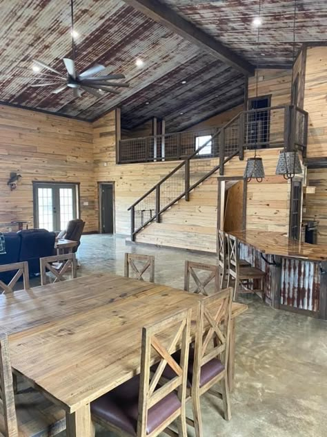 Barndominium Interior, Metal Building House Plans, Barn House Interior, Ranch House Decor, Barn House Design, Pole Barn House Plans, Barn Interior, Barn Style House Plans, Barndominium Ideas Interiors