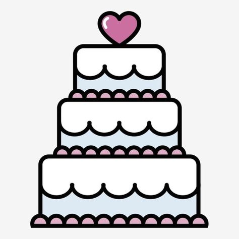 Wedding Cake Cartoon, Cake Animasi, Cake Designs Drawing, Cake Illustration Design, Wedding Cake Drawing, Wedding Cake Icon, Wedding Drawings, Cake Draw, Cake Drawings