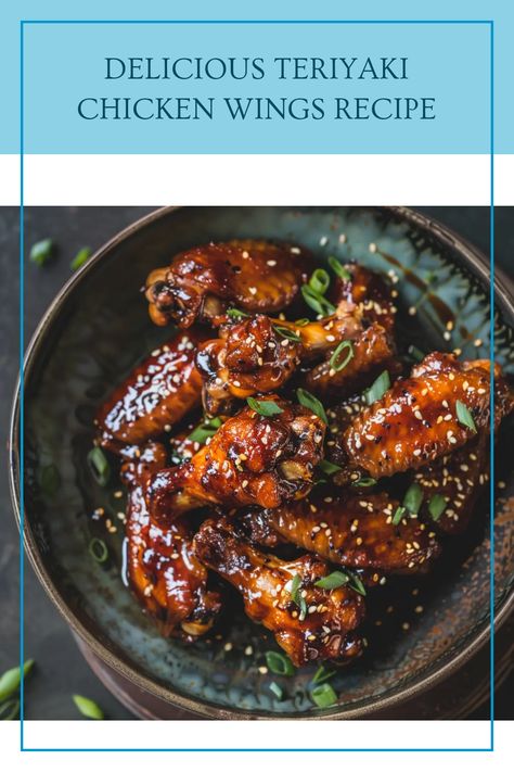 Get ready to make flavorful Teriyaki Chicken Wings that your friends and family will love! This recipe is perfect for gameday get-togethers or a snazzy dinner night. The sweet and savory teriyaki glaze enhances the crispiness of the wings, making every bite a delight. Impress your guests with these finger-licking good wings that can be easily prepared at home. Say goodbye to ordinary wing recipes as these teriyaki wings will become your new favorite. Try it out and taste the difference! Chicken Teriyaki Wings, Chicken Wing Flavors Recipes, Teriyaki Wing Sauce, Chicken Wings Teriyaki, Sticky Teriyaki Chicken, Wings Teriyaki, Teriyaki Wings Recipe, Sticky Wings Recipe, Baked Teriyaki Chicken Wings