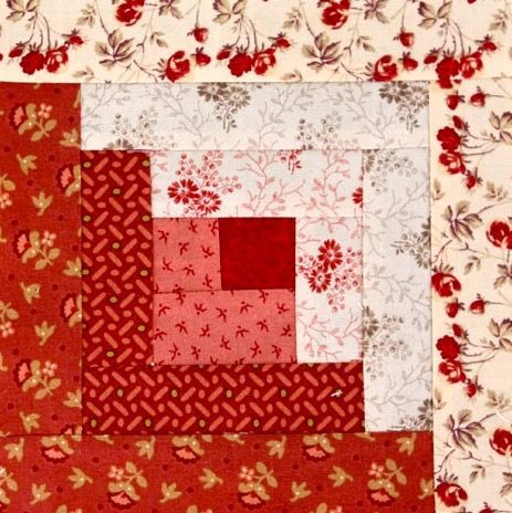 Easy Log Cabin Tutorial by http://quiltingstories.blogspot.com/2014/08/easy-log-cabin-tutorial-block-red-pink-beige.html Log Cabin Block Arrangements, How To Sew A Log Cabin Block, Hoffman Panel Quilt Ideas, 9 Inch Log Cabin Block Pattern, How To Make A Log Cabin Quilt Block, Layer Cake Log Cabin Quilt Pattern, Pink Log Cabin Quilt, Log Cabin Quilt Pattern Using Jelly Rolls, Traditional Log Cabin Quilts