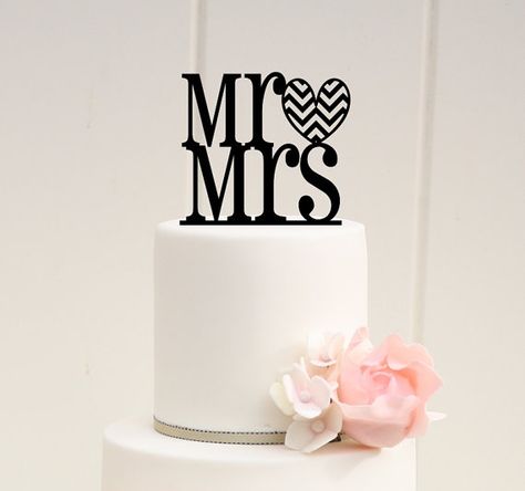 Mr & Mrs Chevron Print Heart Wedding Cake by ThePinkOwlGifts Heart Wedding Cake, Art Deco Wedding Inspiration, Heart Wedding Cake Topper, Music Note Heart, Heart Wedding Cakes, Music Themed Wedding, Custom Wedding Cake Toppers, Cool Wedding Cakes, Wedding Cake Inspiration