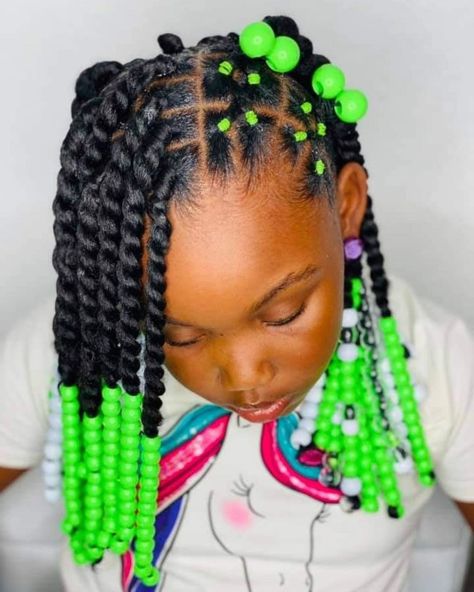 *Kids Hair Fashion place• on Instagram: “💚If you love beads on the cuties. This is for you. Follow for more kids hairstyle ideas. • • • • • •…” Black Baby Girl Hairstyles, Daughter Hairstyles, Twists Hairstyles, Black Kids Braids Hairstyles, Cute Toddler Hairstyles, Lil Girl Hairstyles, Kid Braid Styles, Toddler Hairstyles Girl, Girls Natural Hairstyles