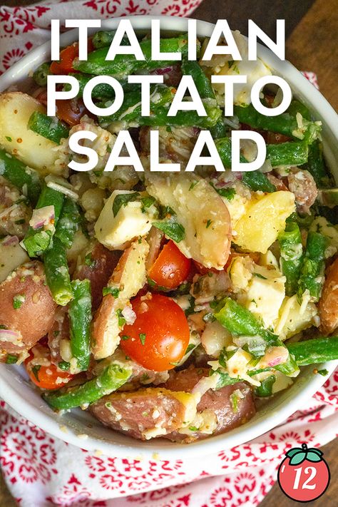 Italian Style Potato Salad, Summer Potato Salad, Italian Potato Salad, Italian Potatoes, Mustard Vinaigrette, 12 Tomatoes Recipes, German Potatoes, German Potato Salad, Vegetable Medley