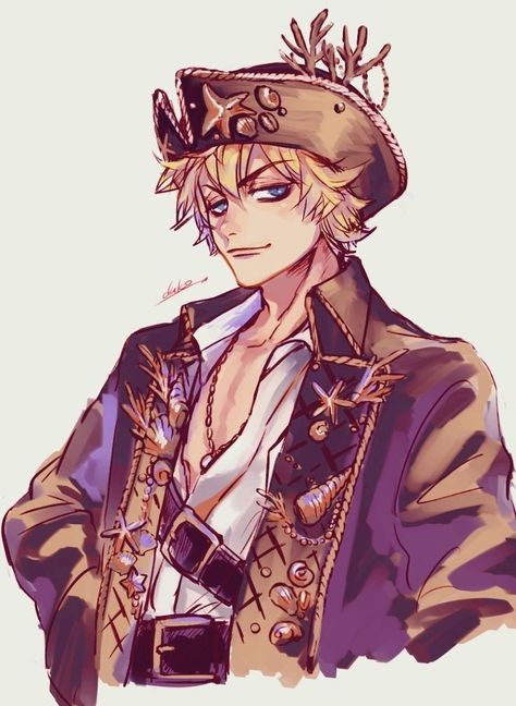 Twisted Wonderland Boyfriend, Anime Pirate, Pirate Boy, Pirate Outfit, Pirate Art, Boy Drawing, Dungeons And Dragons Characters, Character Design Male, Disney Twisted Wonderland