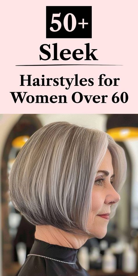 A sleek short graduated bob hairstyle for women over 60 Short Graduated Bob, Fresh Haircuts, 60 Year Old Hairstyles, Haircut Idea, Graduated Bob Haircuts, 60 Year Old Woman, Date Hairstyles, Graduated Bob, Best Hairstyles For Women