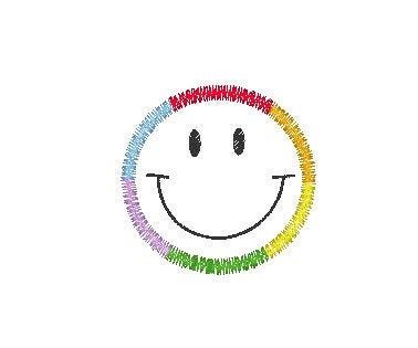 Smiley Face Embroidery - Rainbow Smiley Embroidery design - Smiley Machine Embroidery - - Embroidery Design - Machine Embroidery - Smiley Face Embroidery, Smiley Embroidery, Smile Embroidery, Embroidery Rainbow, Rainbow Stitch, Face Embroidery, Face Machine, Beginner Sewing Patterns, Quick Stitch