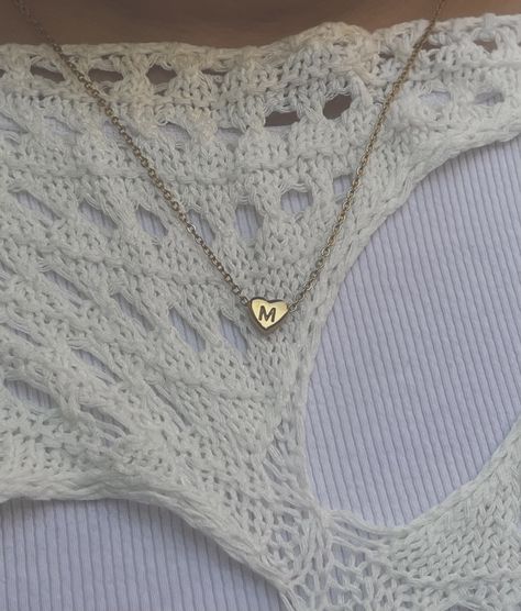 His Initials Necklace, Necklaces That Dont Tarnish, M Initial Necklace Aesthetic, F Initial Necklace, Necklaces From Boyfriend, I Initial Necklace, Non Tarnish Necklace, Boyfriend Initial Necklace Aesthetic, Initial Jewelry Gold