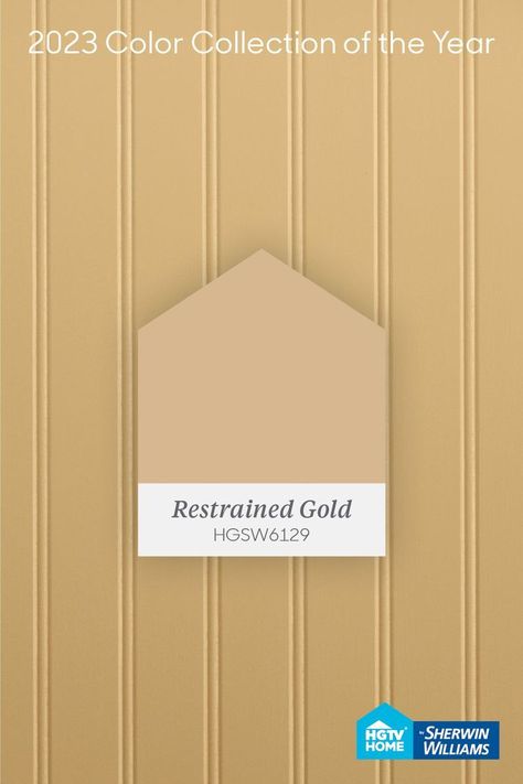 Yellow Gold Paint Colors For Walls, Gold Wall Paint Bedroom, Gold Beige Paint Colors, Sherwin Williams Yellow Paint Colors Front Door, Gold Tone Wall Paint, Yellow Gold Front Door, Neutral Gold Paint Colors, Vintage Gold Paint Color, Best Gold Wall Paint