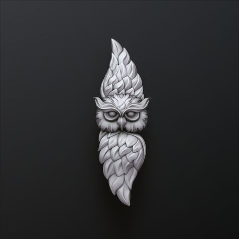 Owl Pendant 3D print model 🏷️The link to order is in bio. #owl #pendant #jewellery #jewelry #3dmodel #design Organic Jewelry, Owl Jewelry, Owl Pendant, April 16, Print Models, Zbrush, 3d Print, Gold Pendant, 3d Printing