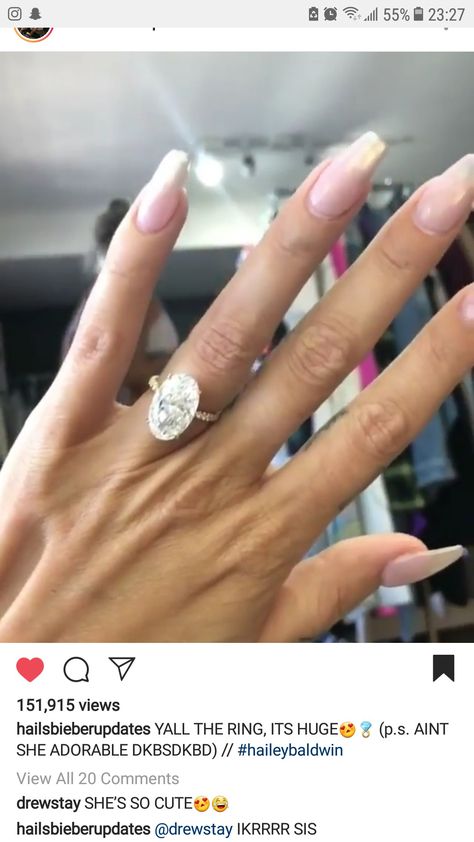 Hailey's engagement ring Hailey Bieber Wedding Ring, Knitting Practice, Bieber Wedding, Hailey Bieber Wedding, Practice Quotes, Fabric Cleaner, Dream Wedding Ring, Victorian Engagement Rings, Engagement Ring Inspiration