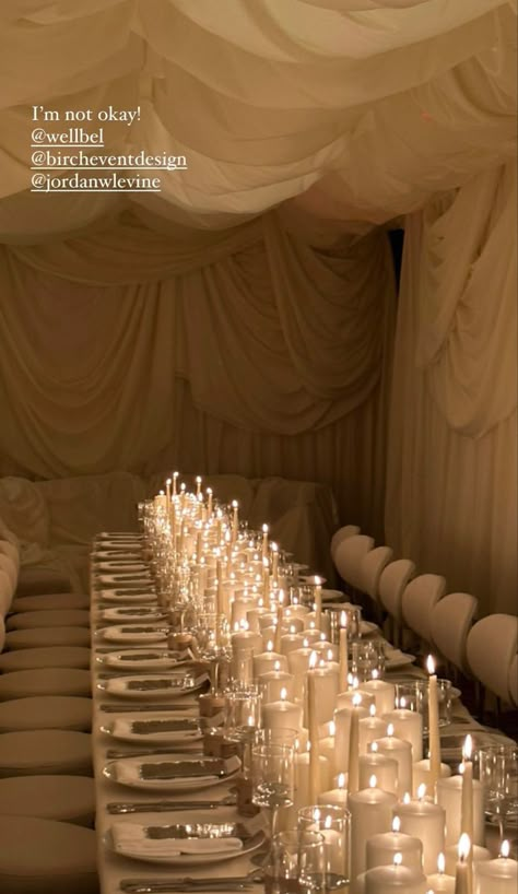 Lite Dinners, All White Attire, White Attire, Candle Lite, Dream Wedding Reception, Welcome Dinner, Tafel Decor, Birthday Dinner Party, Dream Wedding Decorations