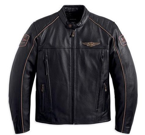 110th Anniversary leather jacket Harley Davidson Leather Jackets, Black Leather Jacket Men, Chrysler Crossfire, Distressed Leather Jacket, Moto Vintage, Harley Davidson Jacket, Vintage Biker, Real Leather Jacket, Motorcycle Leather