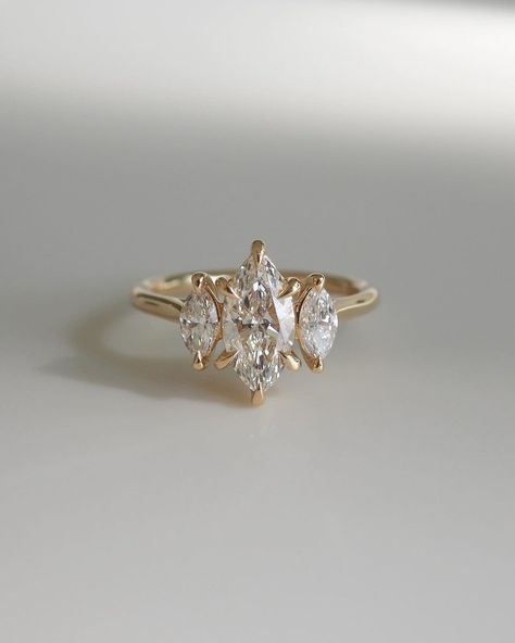 Marquise Cut Rings, Marquise Diamond Engagement Ring, Marquise Diamond Ring, Cute Engagement Rings, Future Engagement Rings, Engagement Rings Marquise, Three Stone Ring, Dream Engagement, Lab Grown Diamonds Engagement