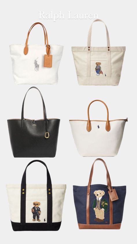 Ralph Lauren Bag Outfit, Cute School Handbags, Ralph Lauren Bag Aesthetic, Ralph Lauren School Bag, Old Money School Bag, Cute Handbags For School, Ralph Lauren Bags Handbags, Old Money Bags, School Tote Bags