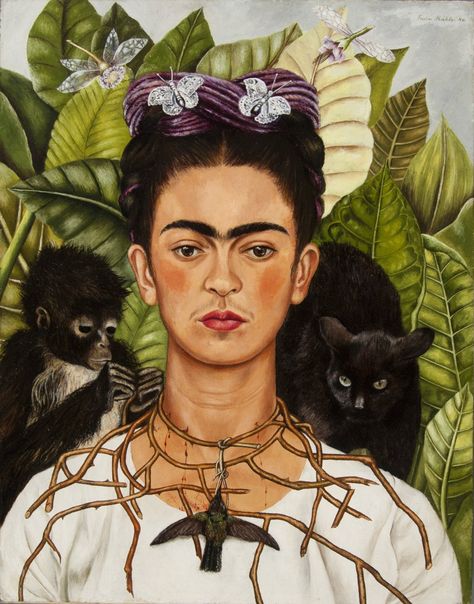 Famous Self Portraits, Kunst Collages, Frida Kahlo Paintings, Kahlo Paintings, Frida Art, Most Famous Paintings, Frida Kahlo Art, Classic Portraits, Famous Artwork