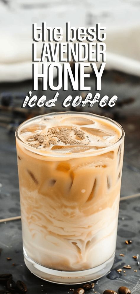 Lavender Honey Iced Coffee [15 Minutes] – Chasety Lavender Honey Latte, Lavender Coffee Recipes, Honey Coffee Recipe, Honey Iced Coffee, Coffee Shop Recipes, Best Iced Coffee Recipe, Nespresso Drinks, Honey Lavender Latte, Homemade Iced Coffee Recipe