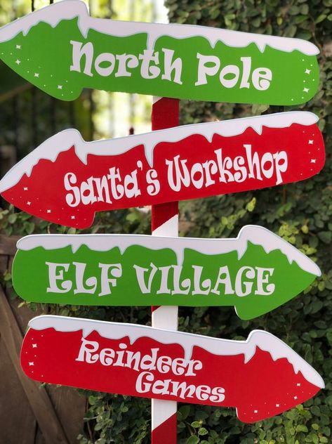 North Pole sign Christmas cutout yard decoration north pole | Etsy Elf Village, North Pole Sign, Pole Sign, Disney Christmas Decorations, Christmas Cutouts, Kalispell Mt, Reindeer Games, Christmas Yard Art, Christmas Yard Decorations