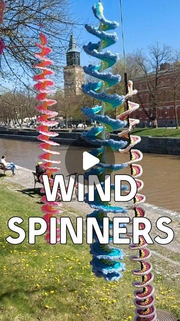 Crochet Wind Spinner, Wind Spinners Diy, Wind Charm, Crochet Blog, Garden Art Projects, Garden Art Sculptures, March 7, Garden Art Diy, Wind Spinners