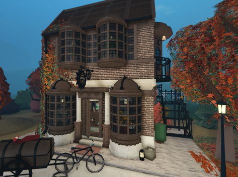 Unique Houses Exterior, Bloxburg Victorian House, Bloxburg Cottage, Bloxburg House Builds, Cafe Exterior, Apartment Exterior, Bloxburg Builds, House Decorating Ideas Apartments, Small House Layout