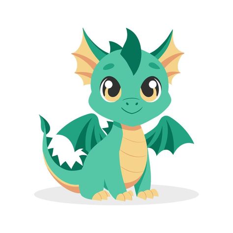 Cute cartoon dragon. Baby dragon or dinosaur cute character. Fairytale monster. Illustration, print Cartoon Dragon, Monster Illustration, Cute Character, Green Dragon, Kid Character, Baby Dragon, Cityscape Photos, Logo Banners, Cute Relationship Goals