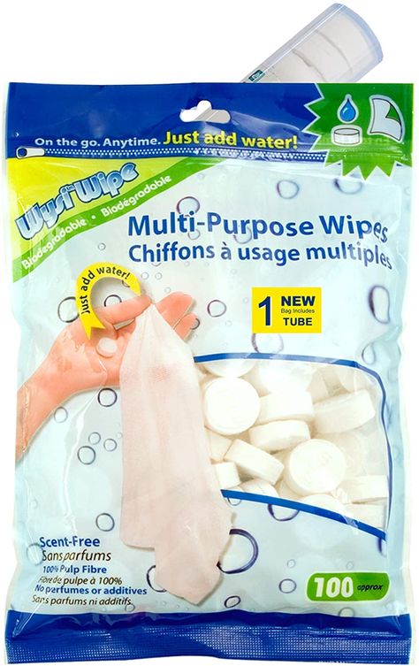 Amazon.com: WYSI Multi-Purpose Expandable Wipes, Just Add Water - 100 Compressed Tablets and Travel Tube : Health & Household Water Wipes, Reusable Wipes, Clean Sink, Cleansing Wipes, Wet Wipe, Baby Wipes, Soft And Gentle, Cleaning Clothes, Fragrance Free Products