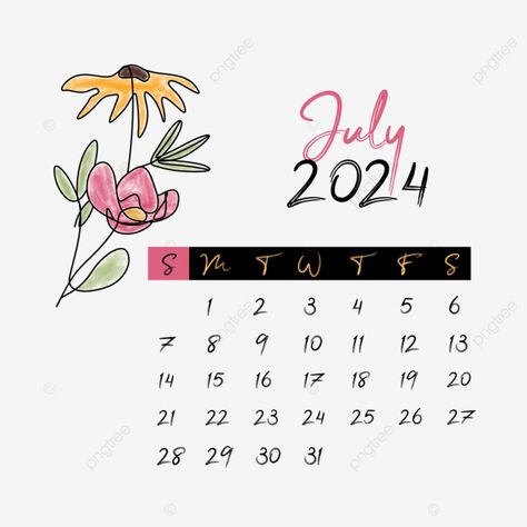 july 2024 floral monthly calendar transparent background vector Calendar Png, Floral Calendar, Calendar Monthly, Background Transparent, 2024 Calendar, Png Transparent Background, Monthly Calendar, Design Simple, Vector Background