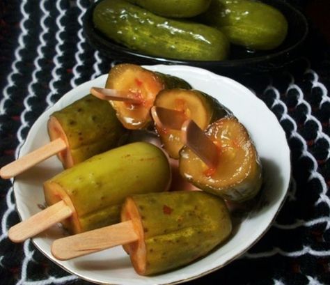 Weird And Unusual Recipes And Food Ideas - Food.com Weird Snacks, Unusual Recipes, Pickle Vodka, Pickles Recipe, Fried Pickles, Sour Taste, Food Combining, Stuffed Pasta Shells, Weird Food