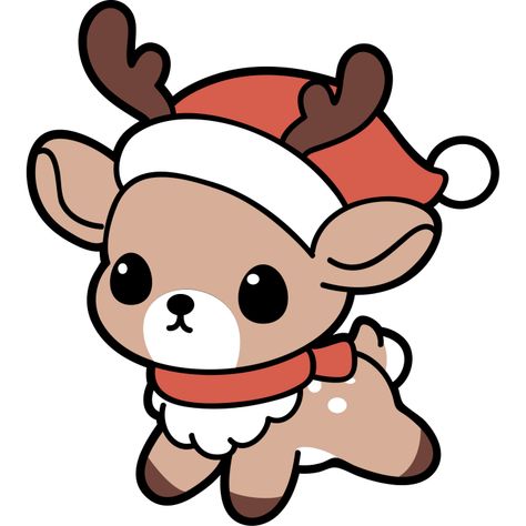 Cute Christmas Drawing Ideas Animals, Christmas Themed Drawing Ideas, Reindeer Easy Drawing, Christmas Kawaii Drawing, Cute Christmas Animals Drawings, Things To Draw In Sketchbook, Cute Santa Drawing, Cute Reindeer Drawing, Christmas Animals Drawing