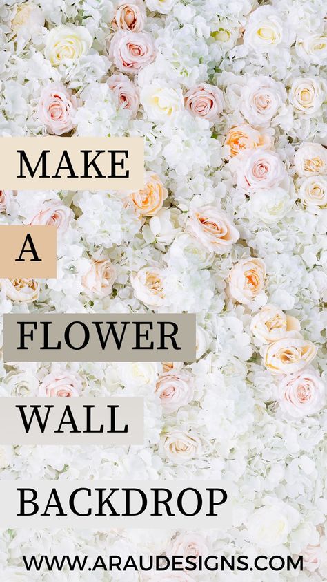 flower wall backdrop diy how to make Bridal Shower Dessert Table Backdrop, Flower Wall For Photoshoot, Tissue Paper Flower Wall Backdrops, Faux Wall Backdrop, Floral Wall Neon Sign, Diy Backdrop Wall Ideas, Cheap Background Ideas, Artificial Flower Backdrop Diy, Flower Walls Diy Photo Backdrops