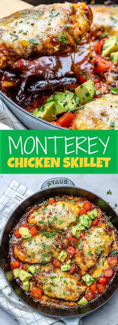 Monterey Chicken Skillet | Clean Food Crush Monterey Chicken Skillet, Monterrey Chicken, Restaurant Grill, Monterey Chicken, Chicken Skillet, Tomato Puree, Cheeseburger Soup, Skillet Recipes, Starting Keto