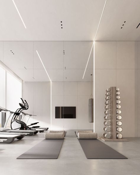 Gym Lighting, Gym Design Interior, Luxury Gym, Gym Room At Home, Gym Interior, Home Gym Decor, Loft Studio, Home Gym Design, Gym Room