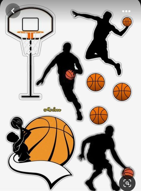 Nba Cake Topper Printable, Basketball Theme Cake Topper Printable, Basketball Cake Topper Free Printable, Basketball Cake Topper Printable, Nba Cake, Basketball Theme Cake, Happy Birthday Basketball, Toppers Basketball, Basketball Cake Topper