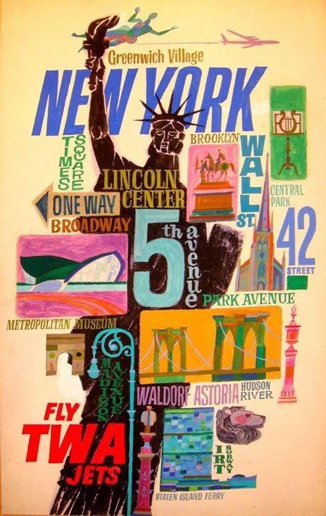 David Klein, illustrator | DJ Food Vintage Airline Posters, Vintage Airline, New York Poster, Posters For Room, Vintage Airlines, The Statue Of Liberty, City Poster, Poster Collection, Poster Retro