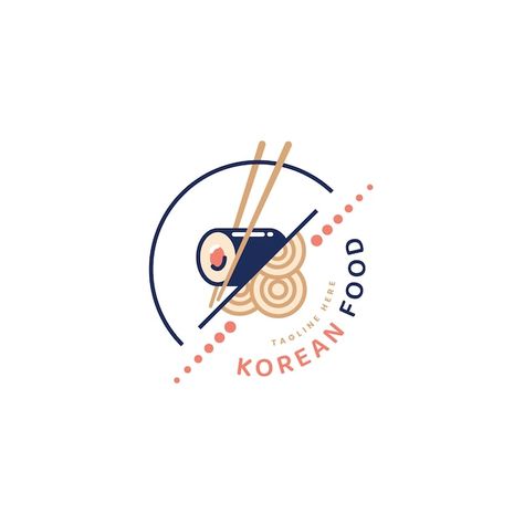 Korean Food Logo Design, Korean Food Logo, Korean Logo Design, Logo Produk, Sewing Business Logo, Korean Logo, Sushi Logo, Free Business Logo, Logo Tv