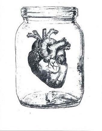 Heart in a jar. Boys With Tattoos, Drawing Black And White, Drawing Black, Heart Drawing, Human Heart, Black And White Drawing, In A Jar, Anatomy Art, Heart Art