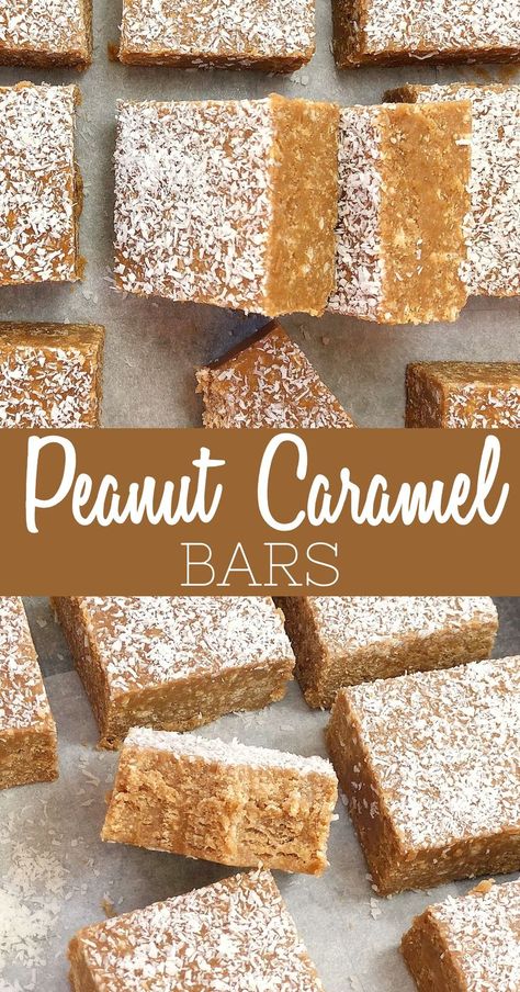 Easy Peanut Butter Bars, Caramello Slice, No Bake Slices, Peanut Caramel, Peanut Butter Caramel, Baked Caramel, Slice Recipe, Butter Caramel, Caramel Slice