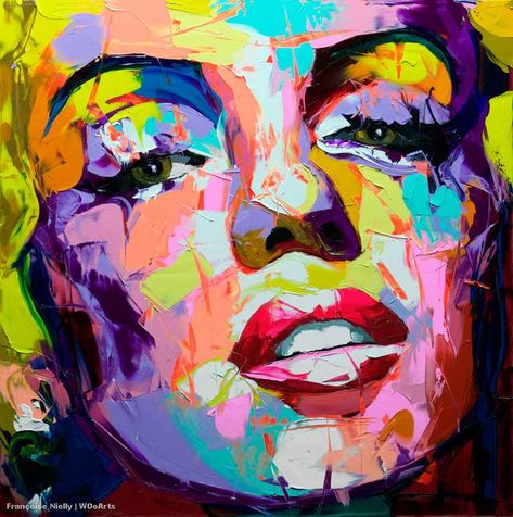 View Françoise Nielly Paintings | France - WOoArts© Francoise Nielly, Françoise Nielly, Face Oil Painting, Hur Man Målar, Art Van, Oil Painting Portrait, Art Pop, Abstract Portrait, Abstract Canvas Painting