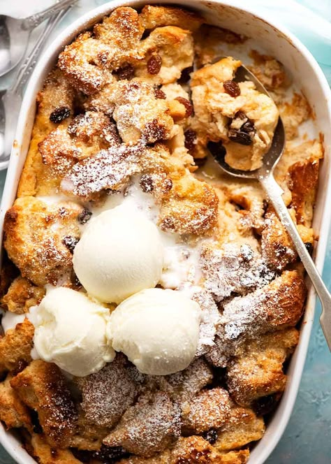 British Pudding, Sunday Roast Dinner, Butter Pudding, British Desserts, Comfort Desserts, Recipe Tin, Recipetin Eats, Leftover Bread, Bread And Butter Pudding