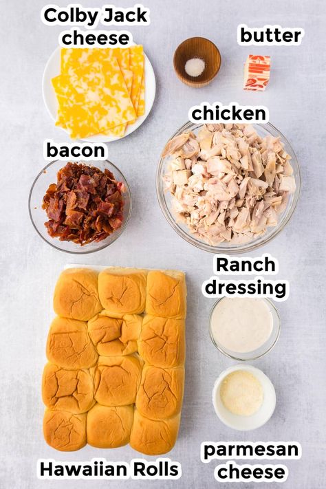 Chicken Bacon Ranch Sliders Chicken Bacon Ranch Sliders, Bacon Ranch Sliders, Ranch Sliders, Sweet Hawaiian Rolls, Chicken Bacon Ranch Sandwich, Sliders Recipes Chicken, Chicken Smothered, Slider Sandwiches, Chicken Sliders