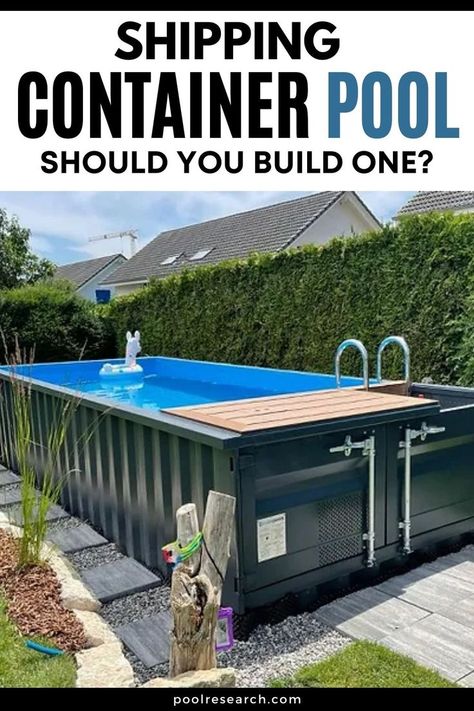 Should you get a shipping container pool? Here are the pros and cons. Mod Pool, Piscina Container, Swimming Pool Cost, Container Pools, Tiny House Shipping Container, Shipping Container Swimming Pool, Shipping Container Pool, Cargo Container Homes, Container Pool