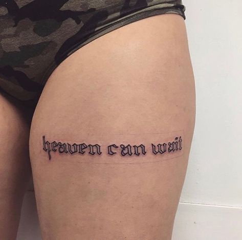 Wait Tattoo, Bugs Tattoo, Best Tattoo Fonts, Tattoo Font For Men, Heaven Can Wait, Inspiration Tattoos, Aesthetic Tattoo, Dream Tattoos, Skin Art