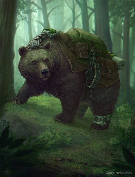 Dnd Druid, Fantasy Beasts, Dungeons And Dragons Characters, Fantasy Creatures Art, Bear Art, Animal Companions, Fantasy Rpg, 판타지 아트, Creature Concept