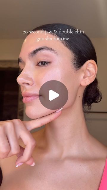 Guasha Routine Double Chin, How To Use Gua Sha For Jawline, Gua Sha For Double Chin And Jawline, Face Gym Gua Sha, Lanshin Gua Sha, Guasha Tool, Firming Serum, Facial Yoga, Double Chin