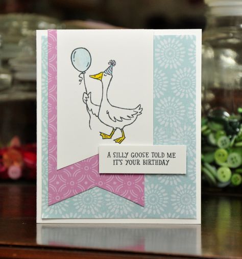 Silly Goose Goose Birthday Card, Planet Ink, Happy Wishes, Homemade Birthday Cards, It's Your Birthday, Birthday Cards Diy, White Ink, Petunias, Cool Cards