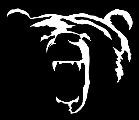 Bear Head Wildlife Projects, Elk Art, Bear Stencil, Paint Stencils, Bear Tattoos, Animal Stencil, Bear Silhouette, Bear Drawing, Bear Claw